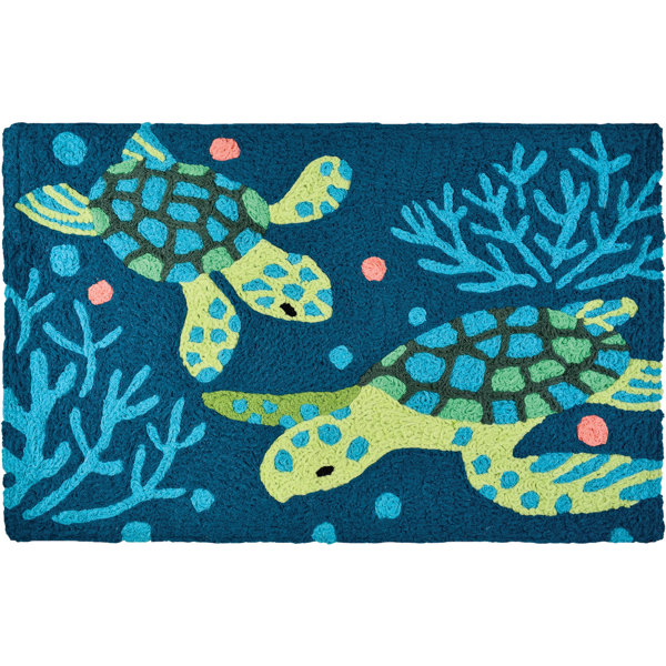 Jellybean Home & Garden Deep Sea Turtles 33 in. x 21 in. Outdoor Door